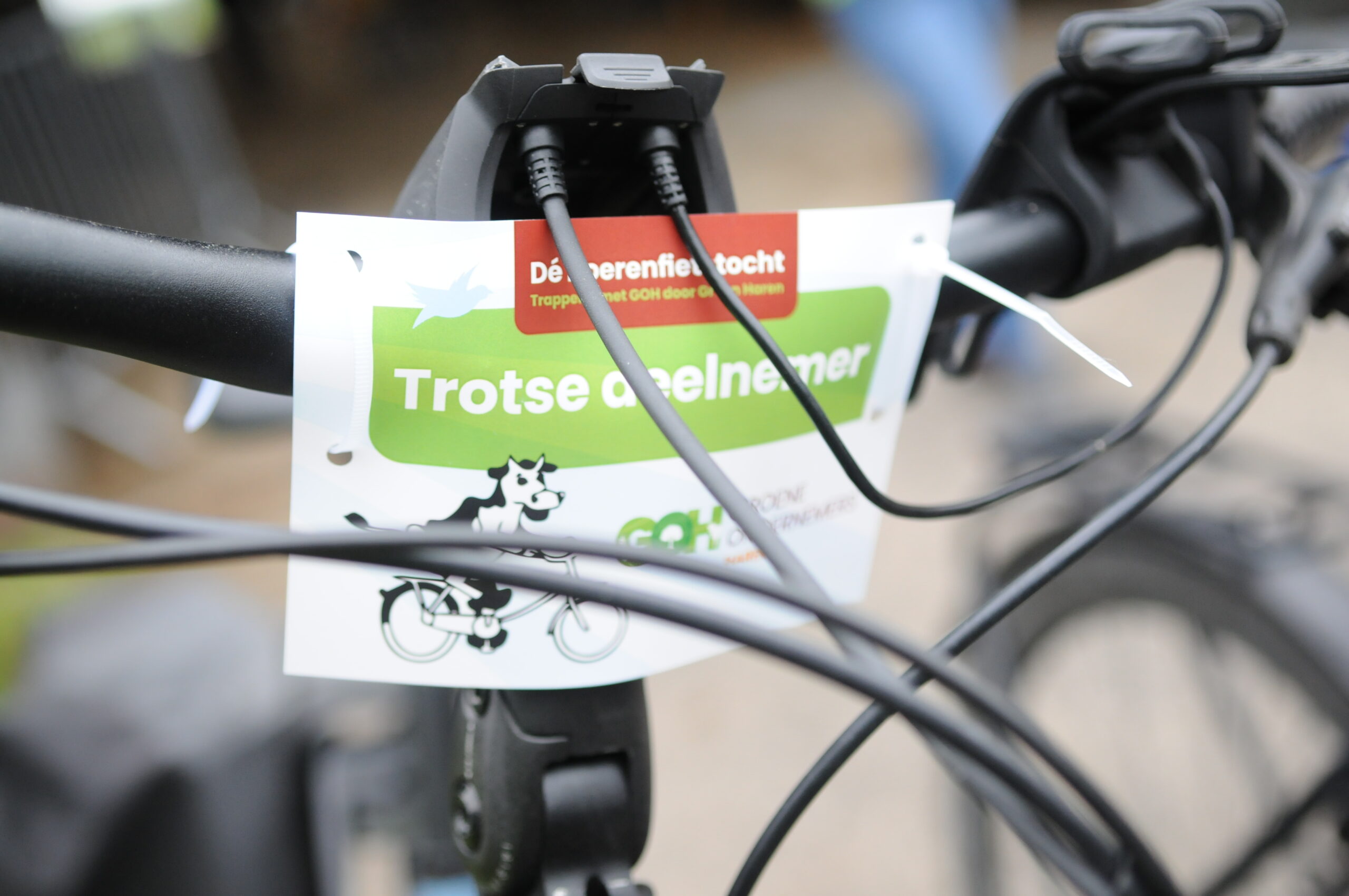 Kaartje aan fietsstuur